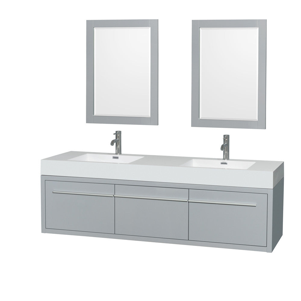 Axa 72 inch Double Bathroom Vanity - Dove Gray