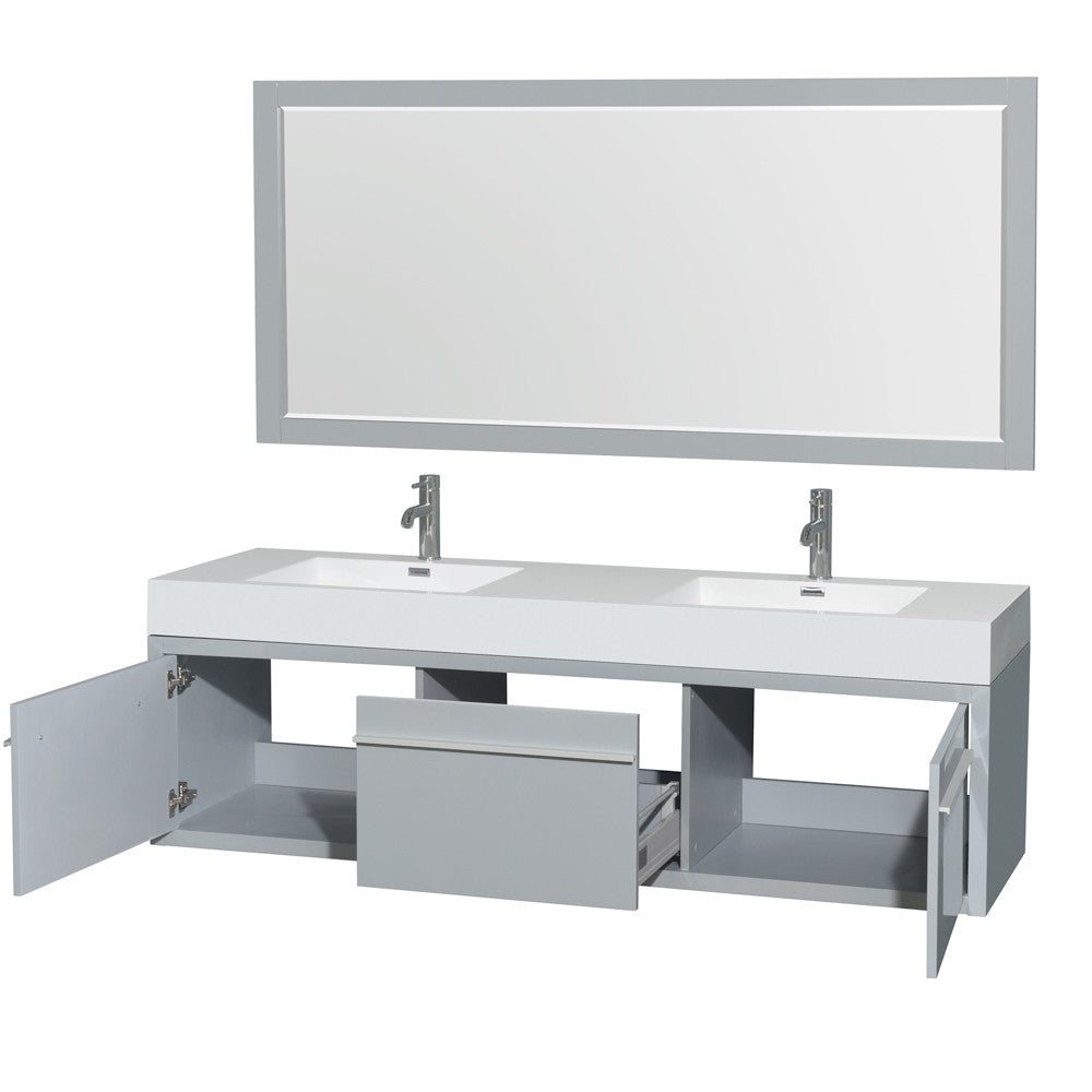 Axa 72 inch Double Bathroom Vanity - Dove Gray