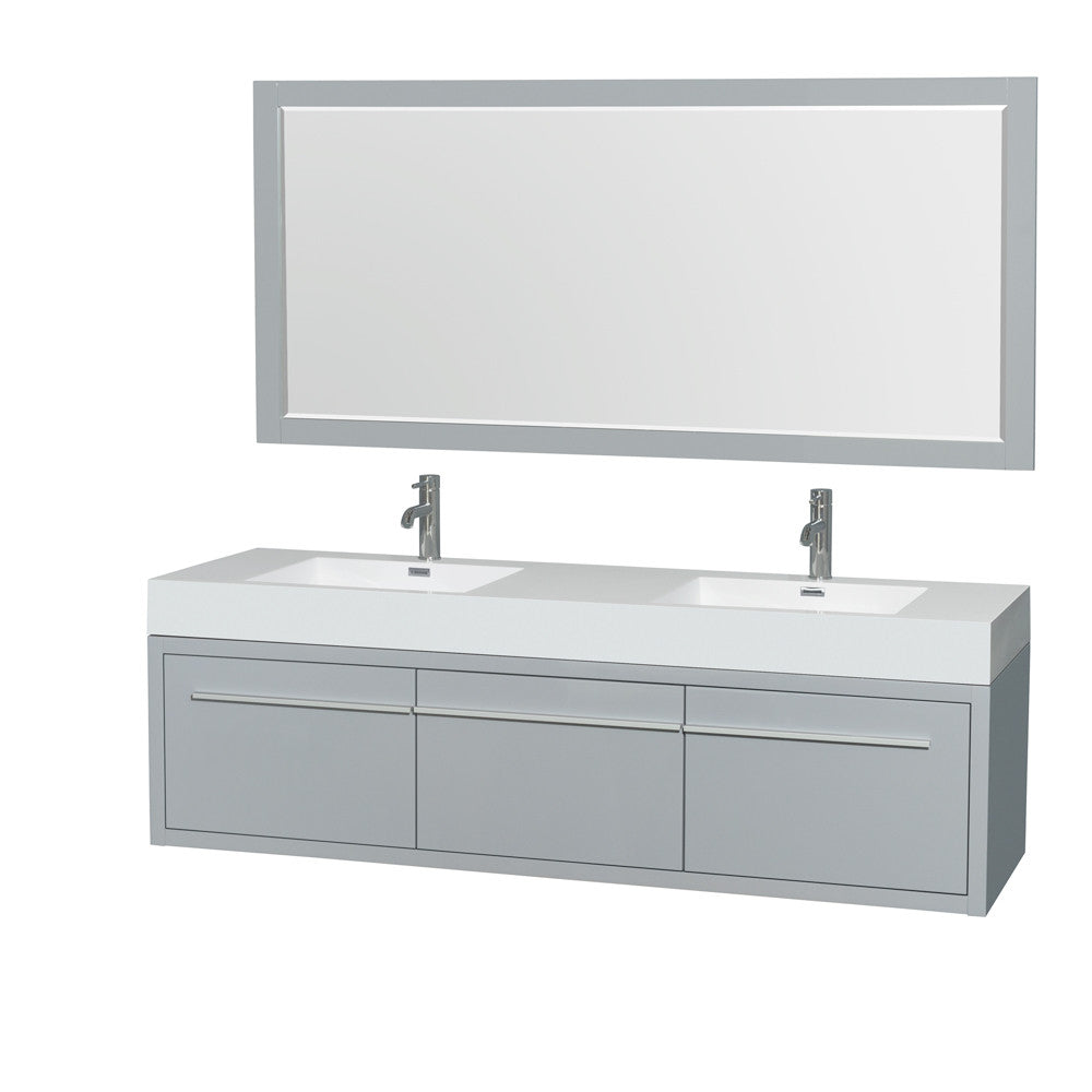 Axa 72 inch Double Bathroom Vanity - Dove Gray