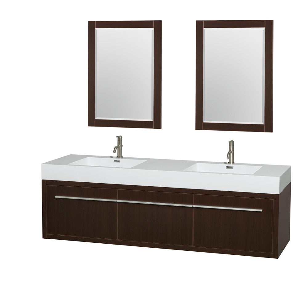 Axa 72 inch Double Bathroom Vanity Set in Espresso