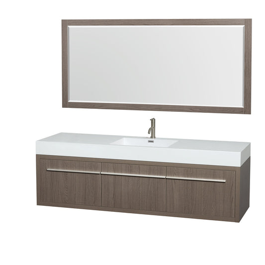 Axa 72 inch Single Bathroom Vanity Set With Integrated Sinks - Gray Oak