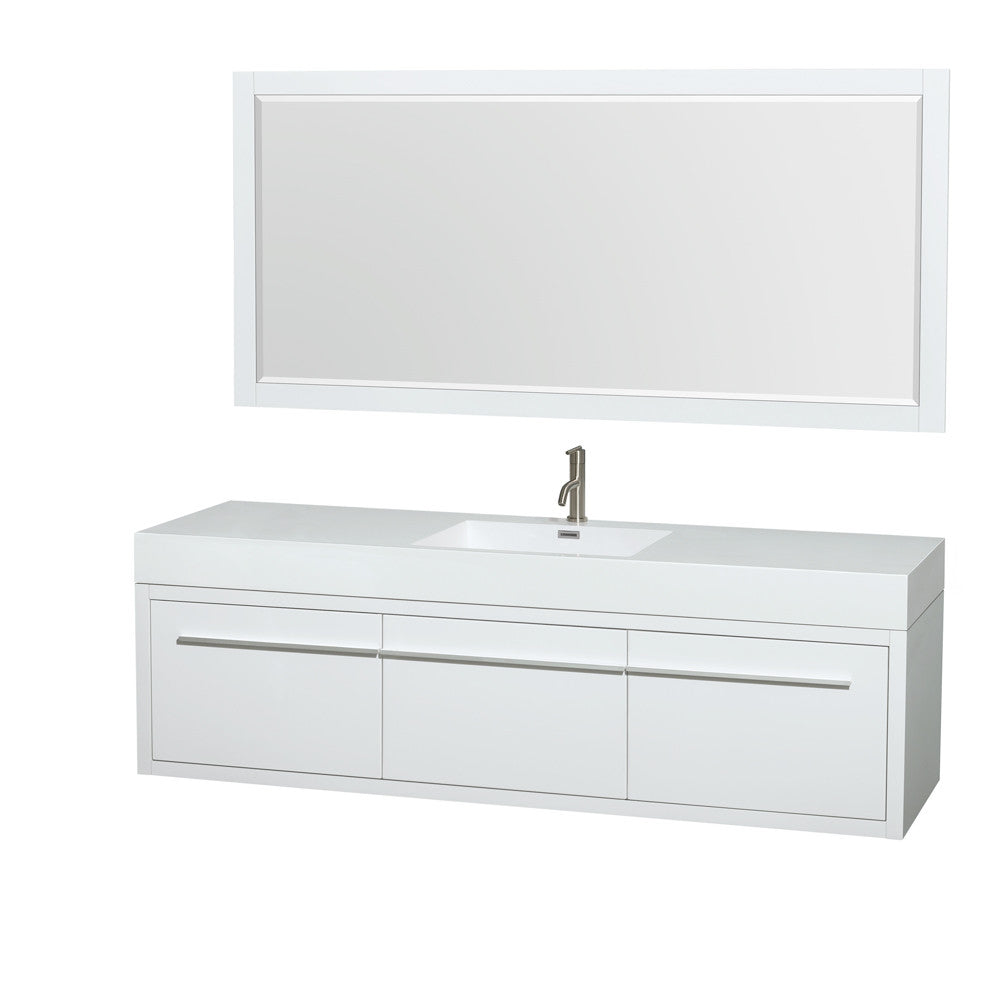 Axa 72 inch Single Bathroom Vanity Set With Integrated Sinks - Glossy White