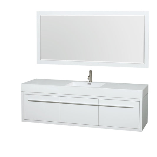 Axa 72 inch Single Bathroom Vanity Set With Integrated Sinks - Glossy White