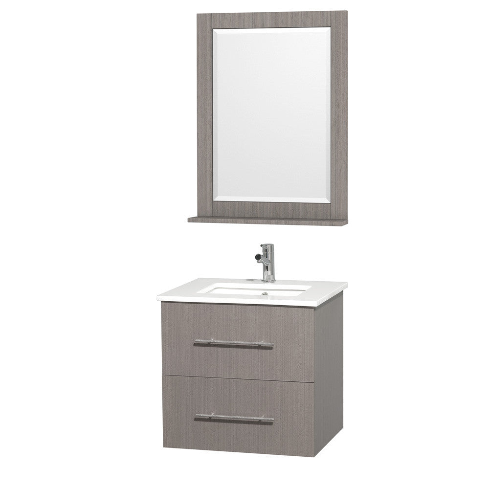 Centra 24 inch Single Bathroom Vanity Set - Gray Oak