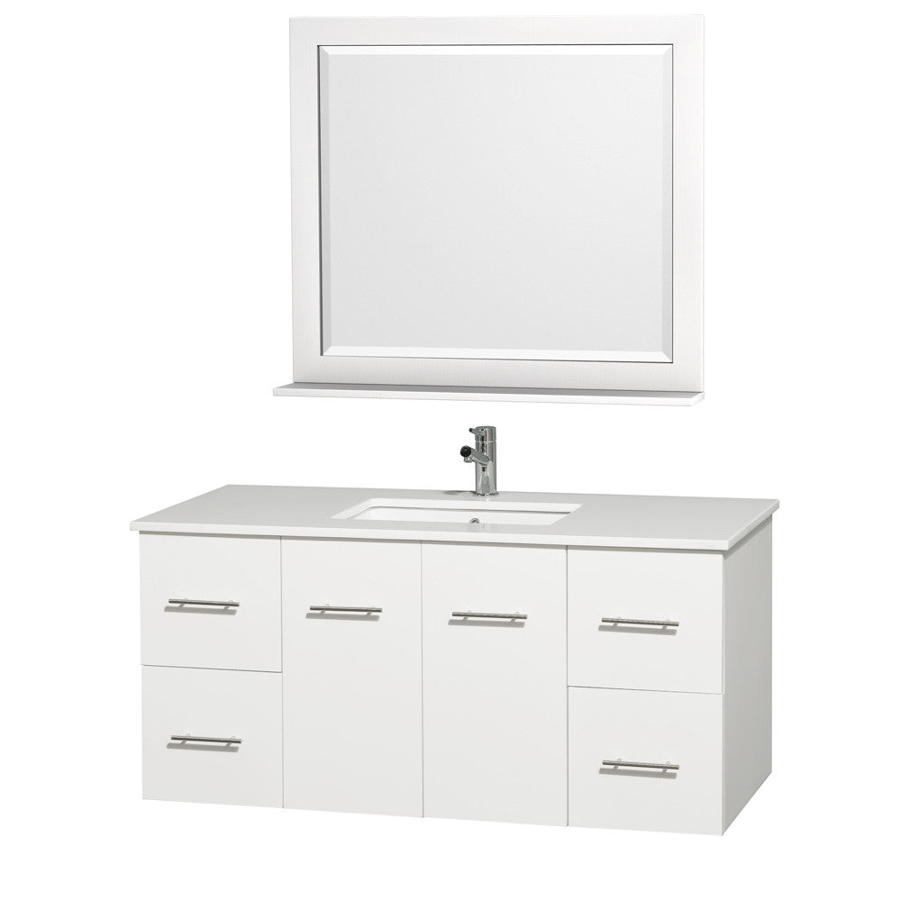 Centra 48 inch Single Bathroom Vanity Set -Matte White