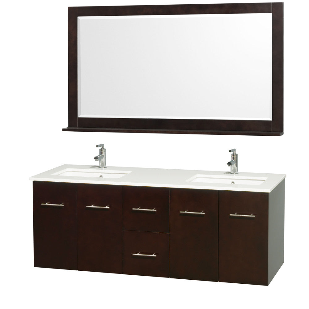 Centra 60 inch Double Bathroom Vanity Set -Espresso