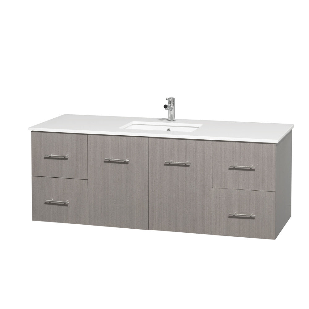 Centra 60 inch Single Bathroom Vanity Set -Gray Oak