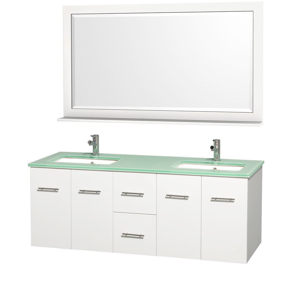 Centra 60 inch Double Bathroom Vanity Set -Matte White