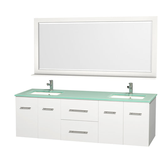 Centra 72 inch Double Bathroom Vanity Set -Matte White
