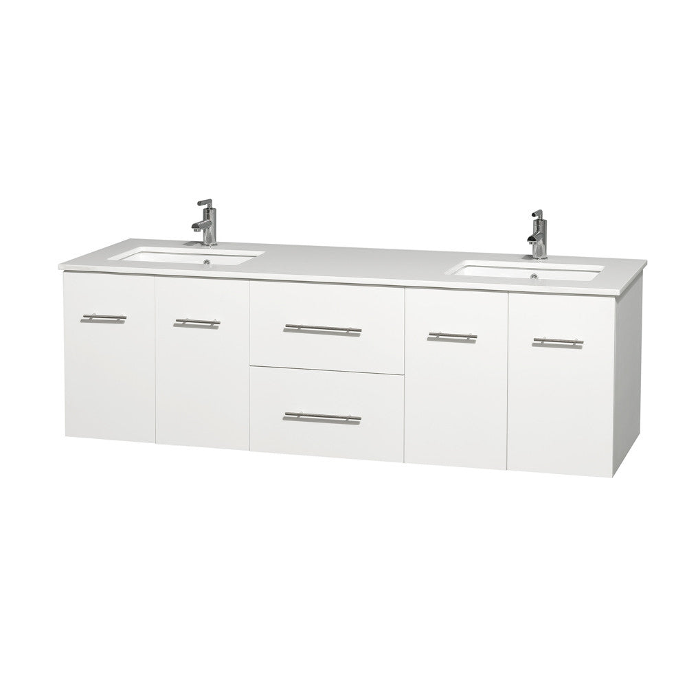 Centra 72 inch Double Bathroom Vanity Set -Matte White