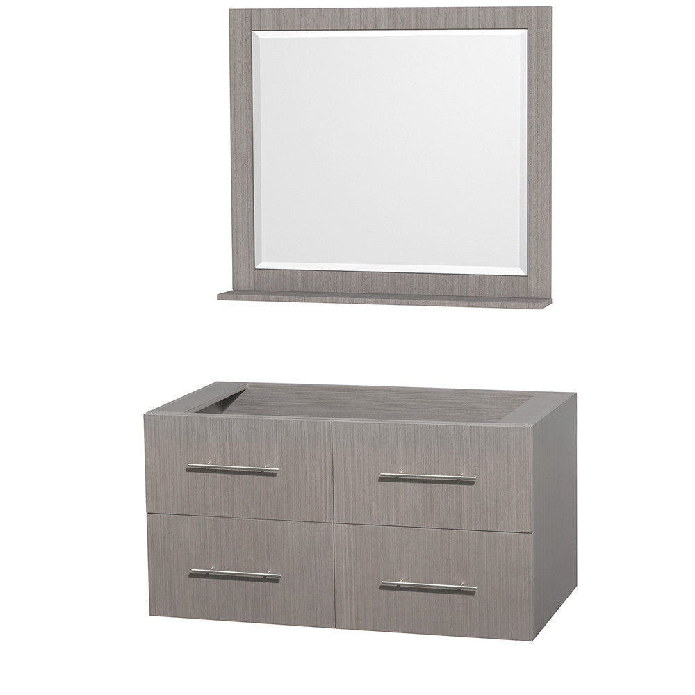 Centra 42-Inch Single Bathroom Vanity Set - Gray Oak