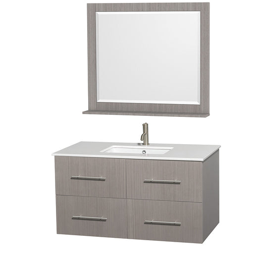 Centra 42-Inch Single Bathroom Vanity Set - Gray Oak