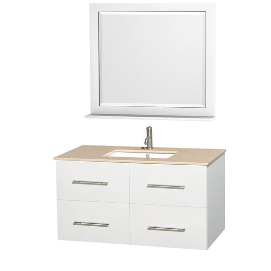 Centra 42 inch Single Bathroom Vanity in Matte White