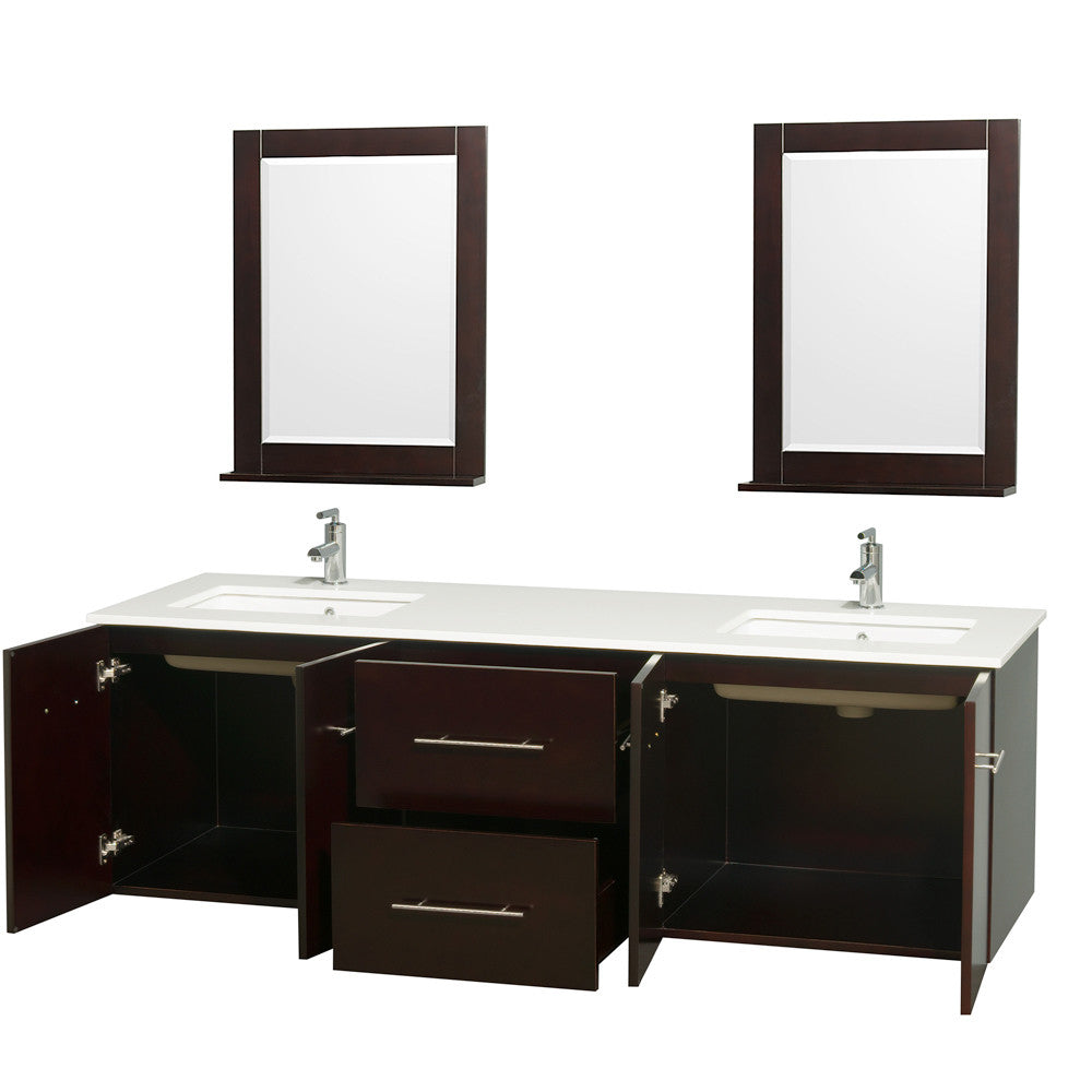 Centra 72-Inch Double Bathroom Vanity Set - Espresso
