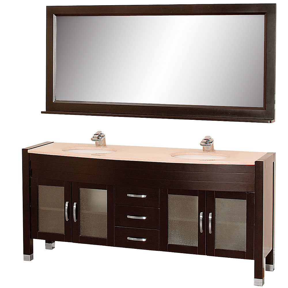 Wyndham Collection Daytona 71" Double Bathroom Vanity Set - Espresso