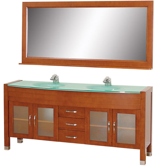 Wyndham Collection Daytona 71" Double Bathroom Vanity Set - Cherry