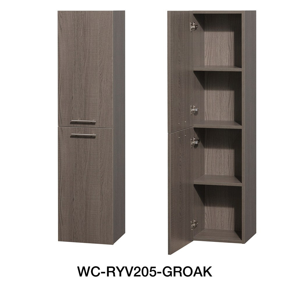 WYNDHAM COLLECTION Amare 36-inch Wall-Mounted Bathroom Vanity Set with Vessel Sink - Gray Oak