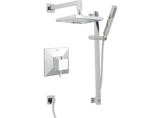 Grohe Starlight Chrome Allure Brilliant Dual Function Pressure Balance Shower Trim With Integrated Volume Control And 2-Way Diverter Bathroom Shower Set