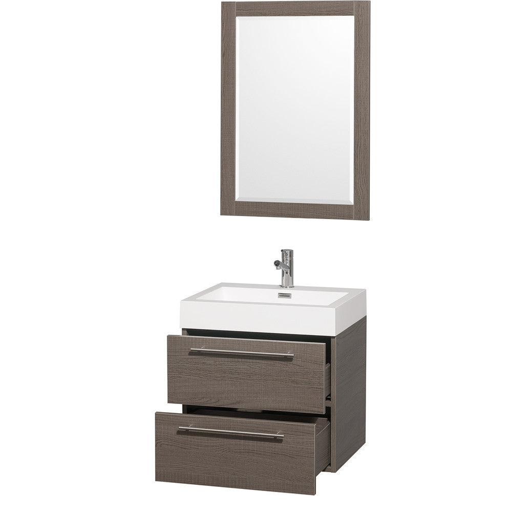 Wyndham Collection Amare 24 Bathroom Vanity Set - Gray Oak
