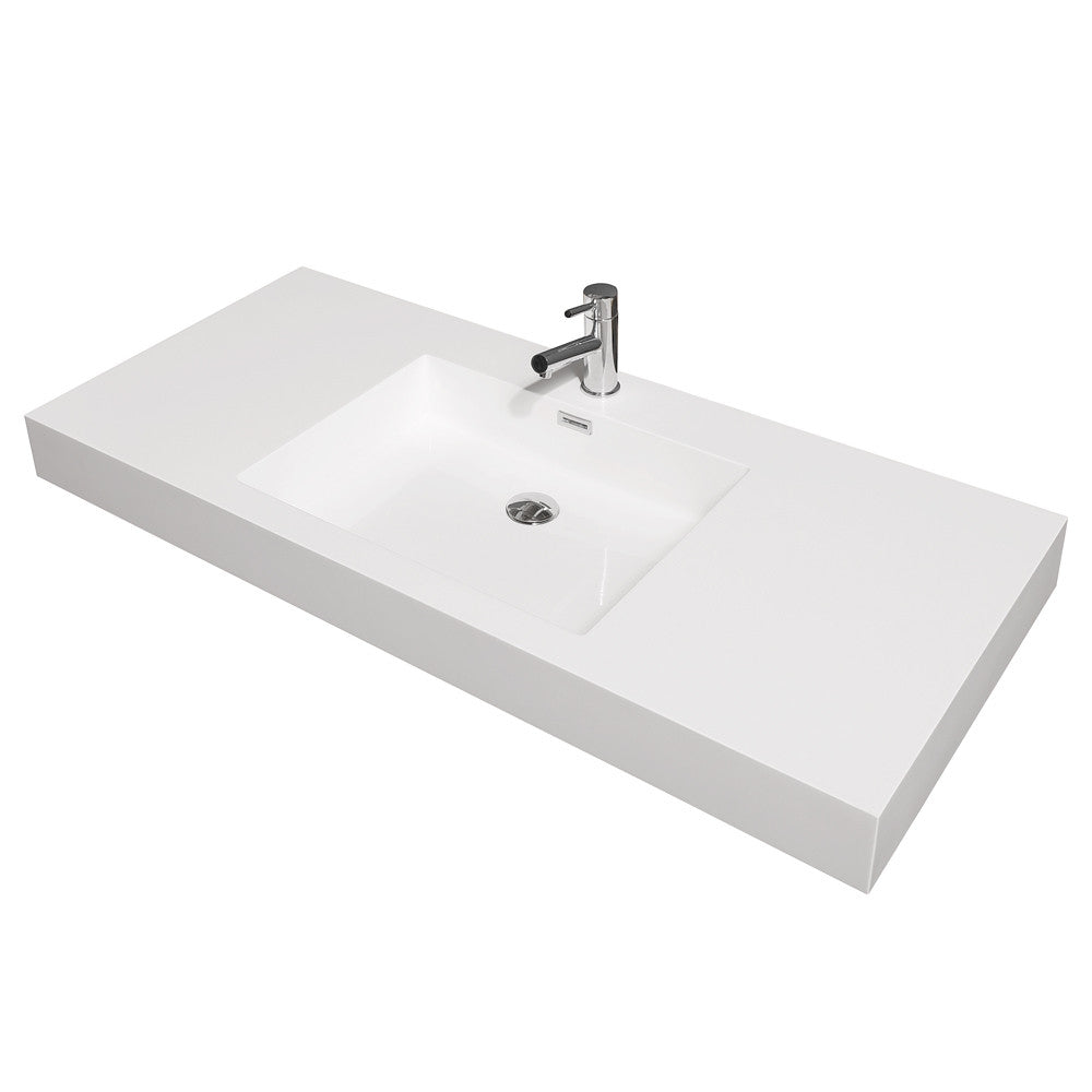 Wyndham Collection Amare 48" Wall-Mounted Bathroom Vanity Set With Integrated Sink - Glossy White
