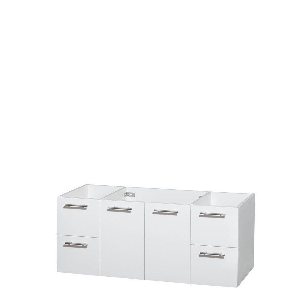 Wyndham Collection Amare 48" Wall-Mounted Bathroom Vanity Set With Integrated Sink - Glossy White