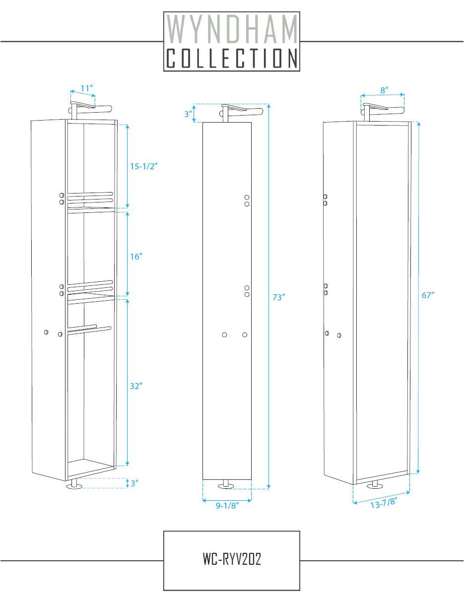Wyndham Collection Amare Gray Oak Rotating Floor Cabinet With Mirror