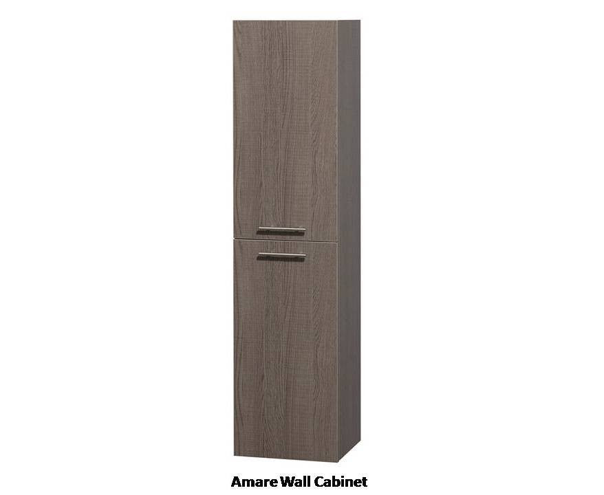 WYNDHAM COLLECTION Amare 60" Wall Mounted Double Bathroom Vanity Set With Integrated Sinks - Gray Oak