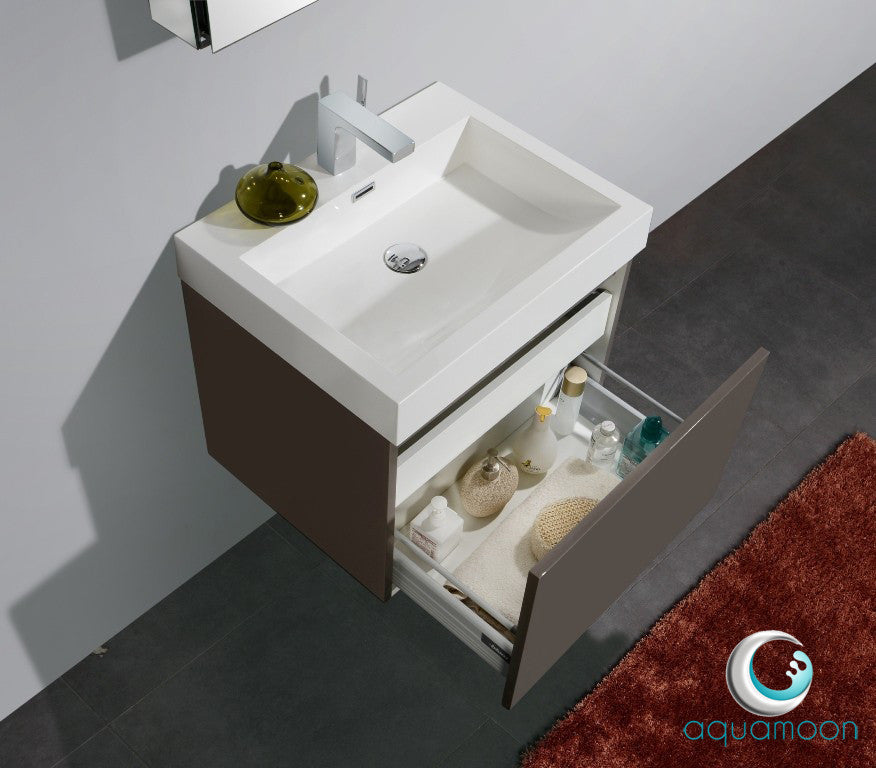 Aquamoon Venice 24 Grey Brown Modern Bathroom Vanity