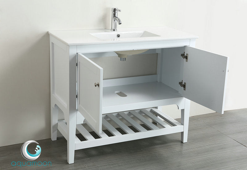 Aquamoon Rimini 39 Bathroom Vanity Set - White