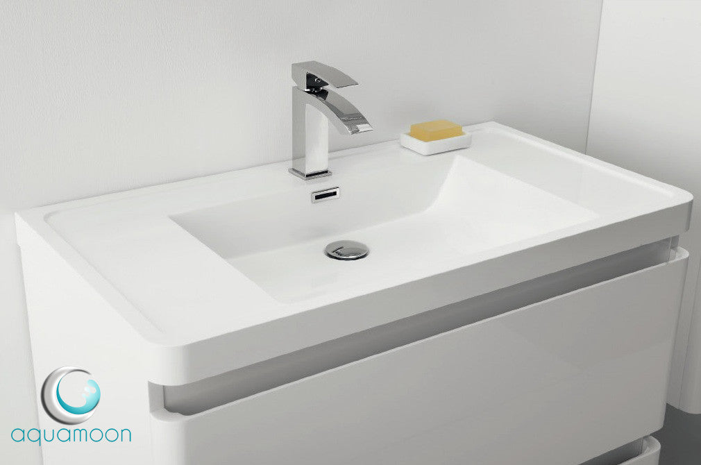Aquamoon Glaciar 36 Modern Bathroom Vanity Set - White