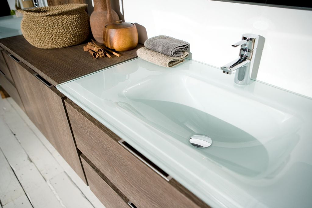 Aquamoon Life 72 Double Sink Modern Bathroom Vanity Set - Nogal