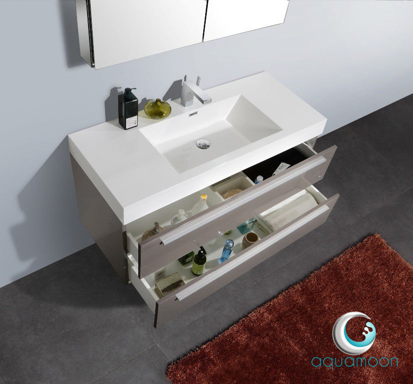 Aquamoon Maya 47 Grey Brown Modern Bathroom Vanity