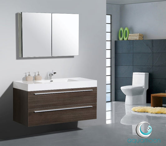 Aquamoon Maya 47 Grey Oak  Modern Bathroom Vanity Set