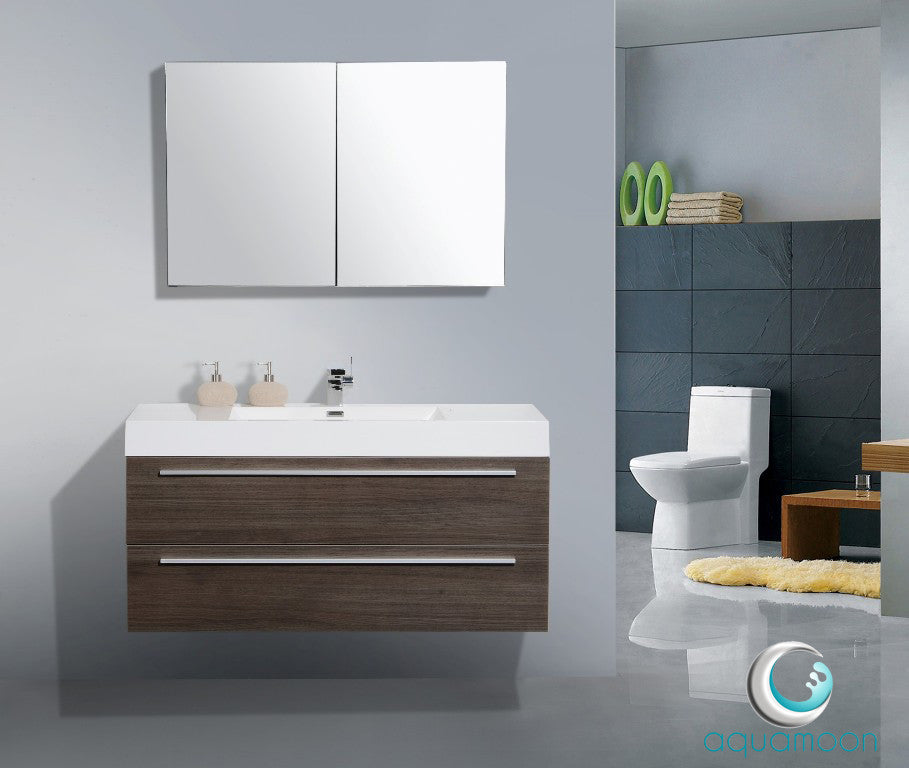 Aquamoon Maya 47 Grey Oak  Modern Bathroom Vanity Set