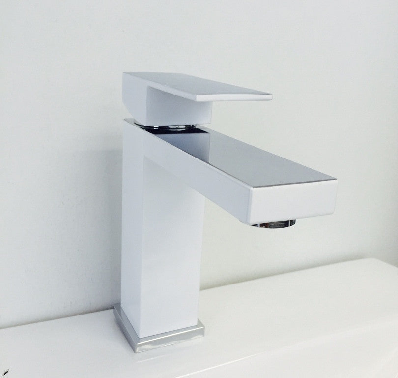 Aquamoon Milan Single Hole Mount Bathroom Faucet White