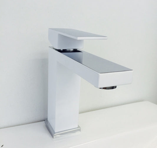 Aquamoon Milan Single Hole Mount Bathroom Faucet White