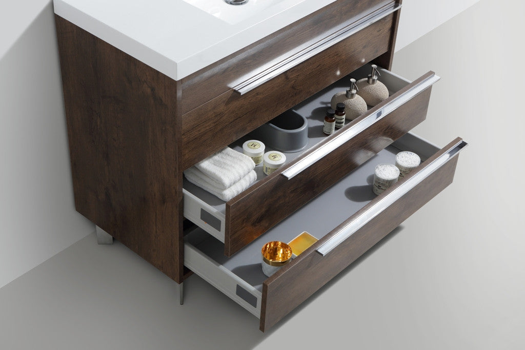 Aquamoon Roma 39 Modern Bathroom Vanity Set - Rosewood