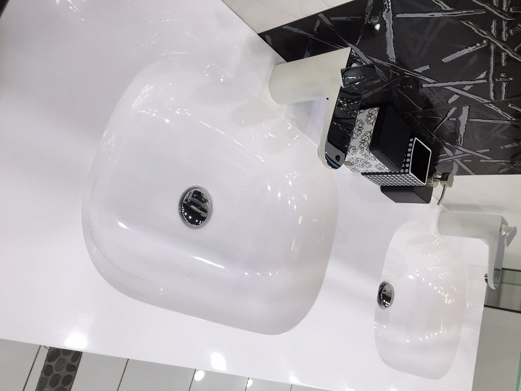 Aquamoon Niza 59 Double Sink Modern Bathroom Vanity Set - Black