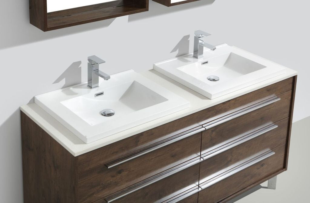 Aquamoon Roma 60 Double Modern Bathroom Vanity Set - Rosewood