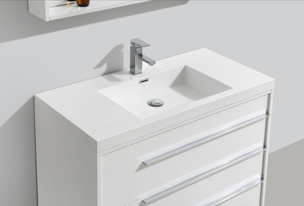 Aquamoon Roma 39 Modern Bathroom Vanity Set - White