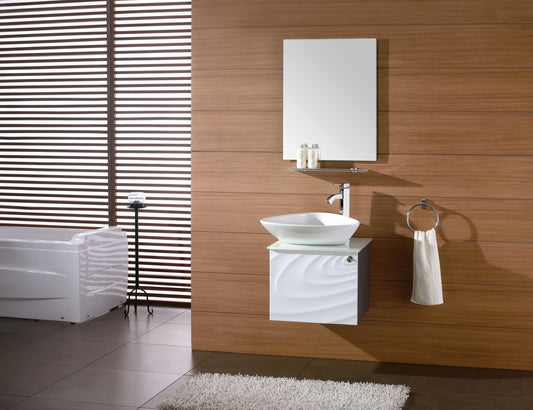 Aquamoon Aquos 26 Modern Bathroom Vanity Set - White