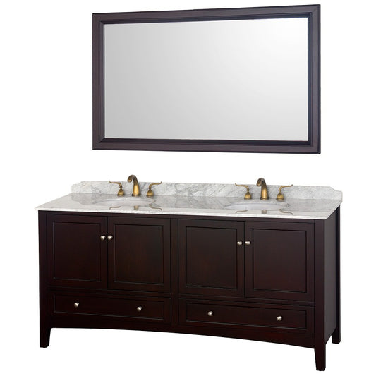 WYNDHAM COLLECTION Audrey 72-inch Double Bathroom Vanity - Espresso