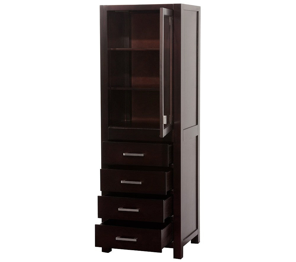 Wyndham Collection Abingdon Linen Tower - Espresso