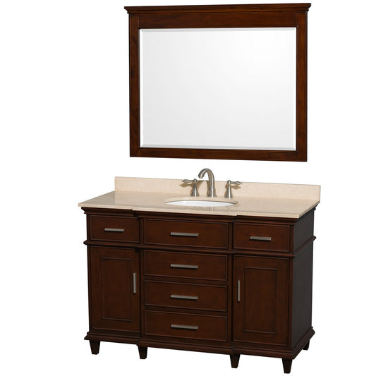 Berkeley 48-Inch Single Bathroom Vanity - Dark Chestnut