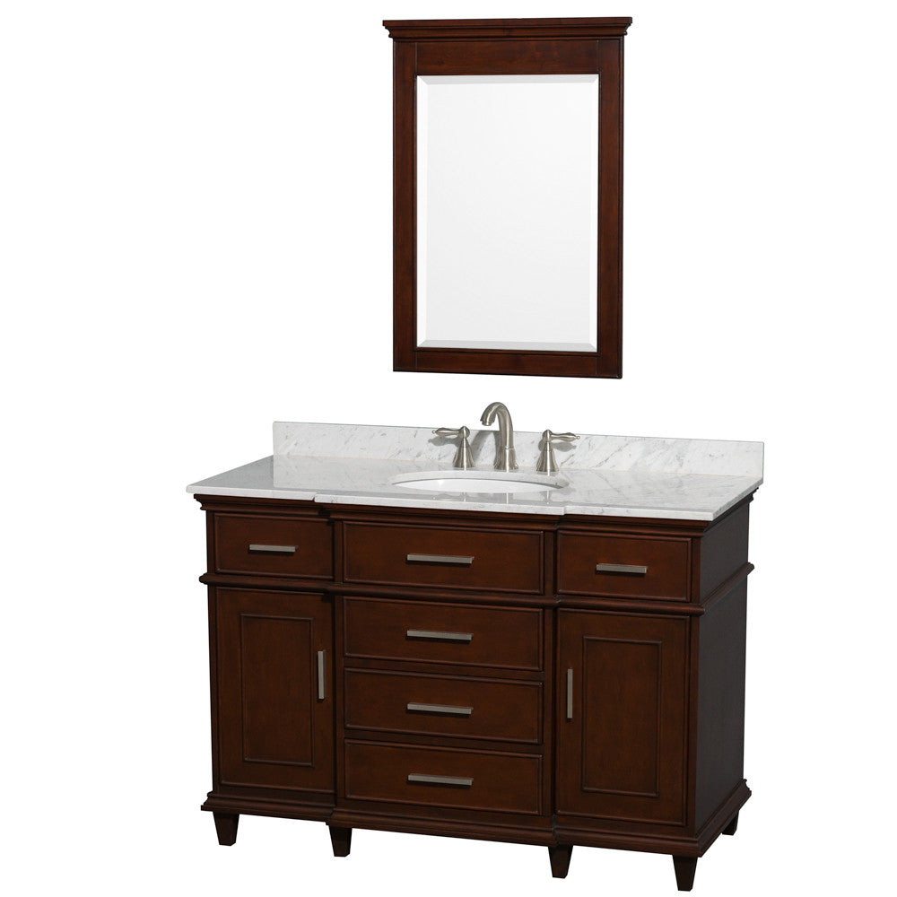 Berkeley 48-Inch Single Bathroom Vanity - Dark Chestnut