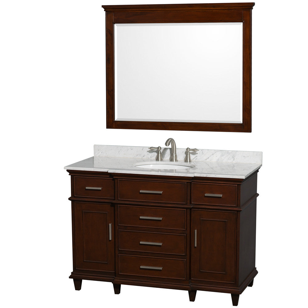 Berkeley 48-Inch Single Bathroom Vanity - Dark Chestnut