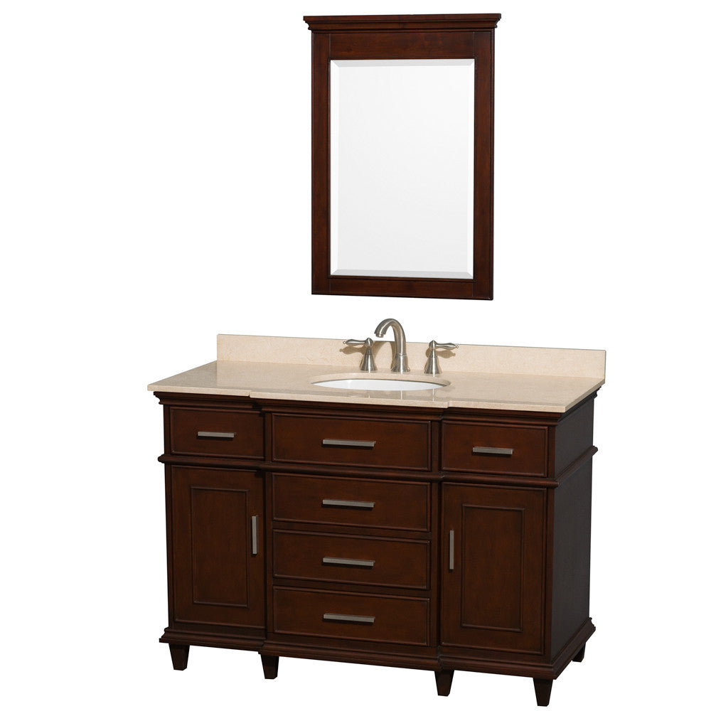 Berkeley 48-Inch Single Bathroom Vanity - Dark Chestnut