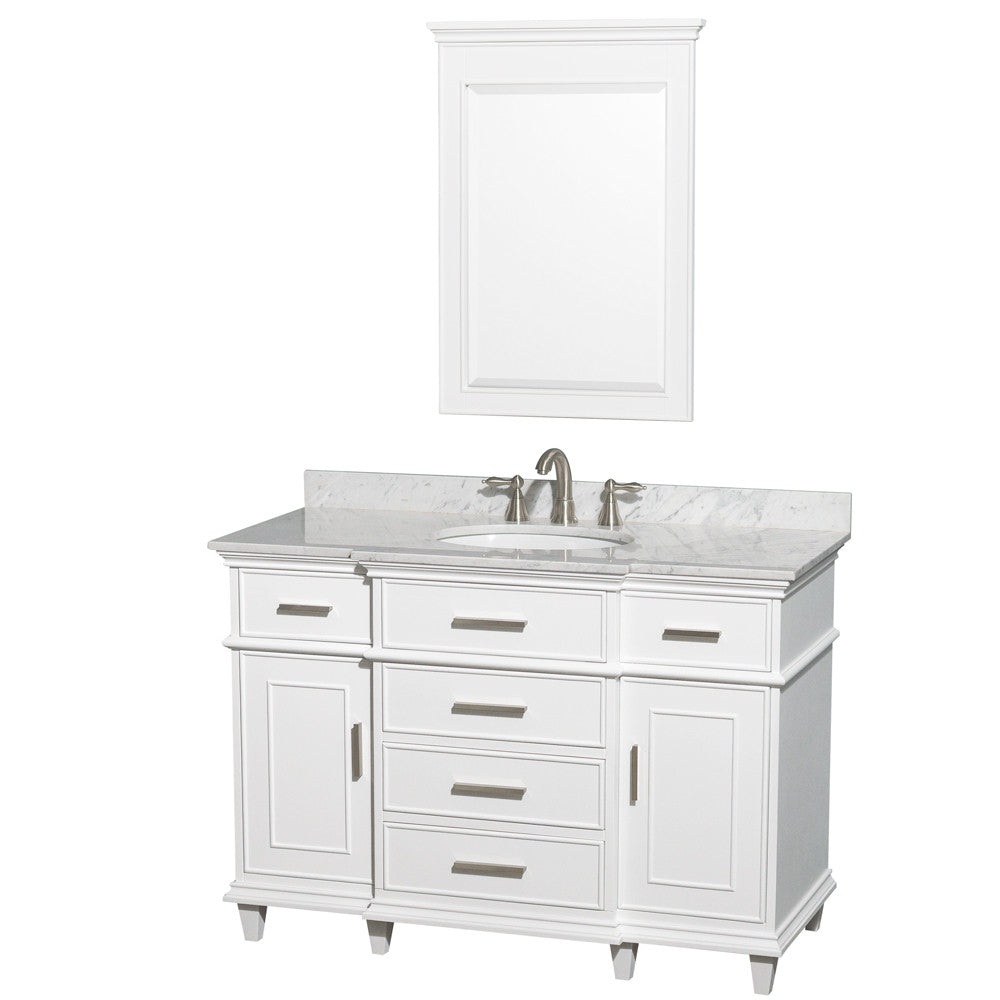 Berkeley 48-Inch Single Bathroom Vanity - White
