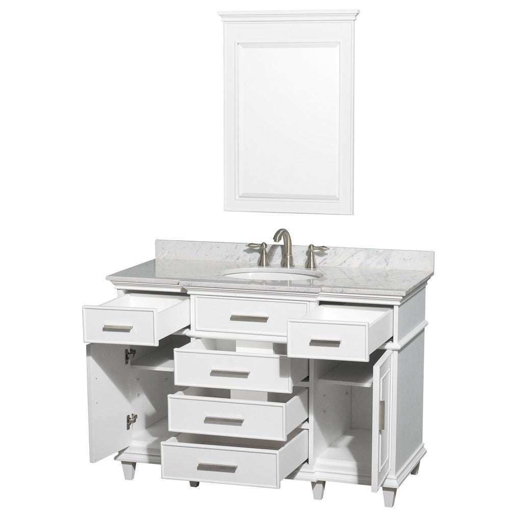 Berkeley 48-Inch Single Bathroom Vanity - White