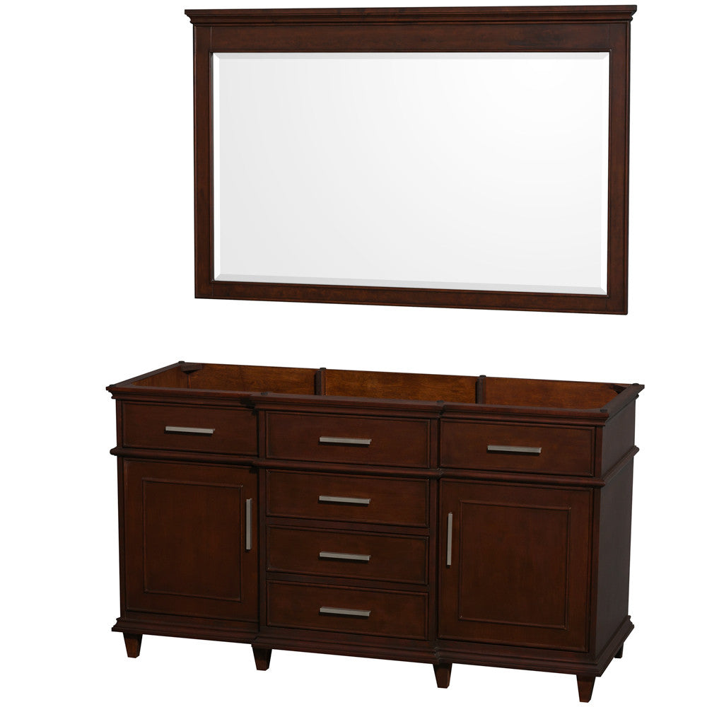Berkeley 60-Inch  Double Bathroom Vanity - Dark Chestnut